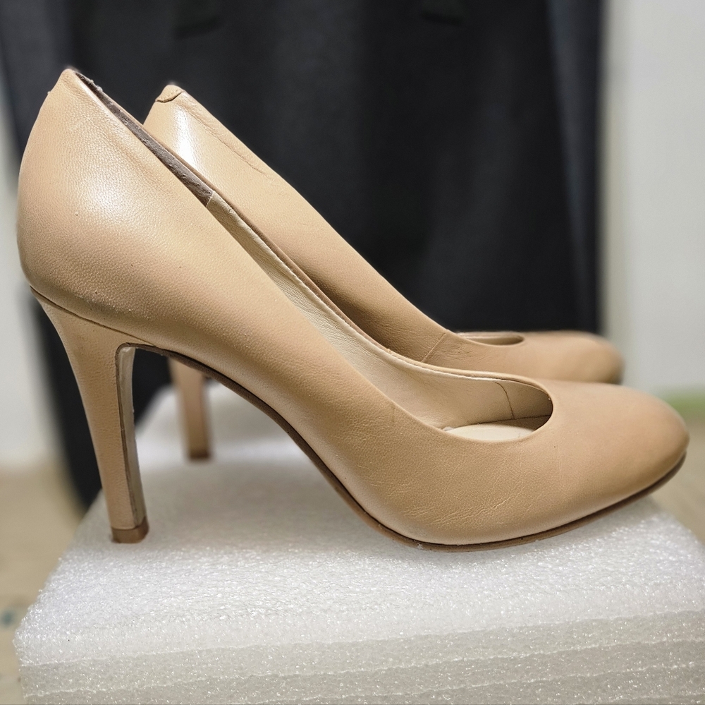 Nine West, nude almond toe dress pumps